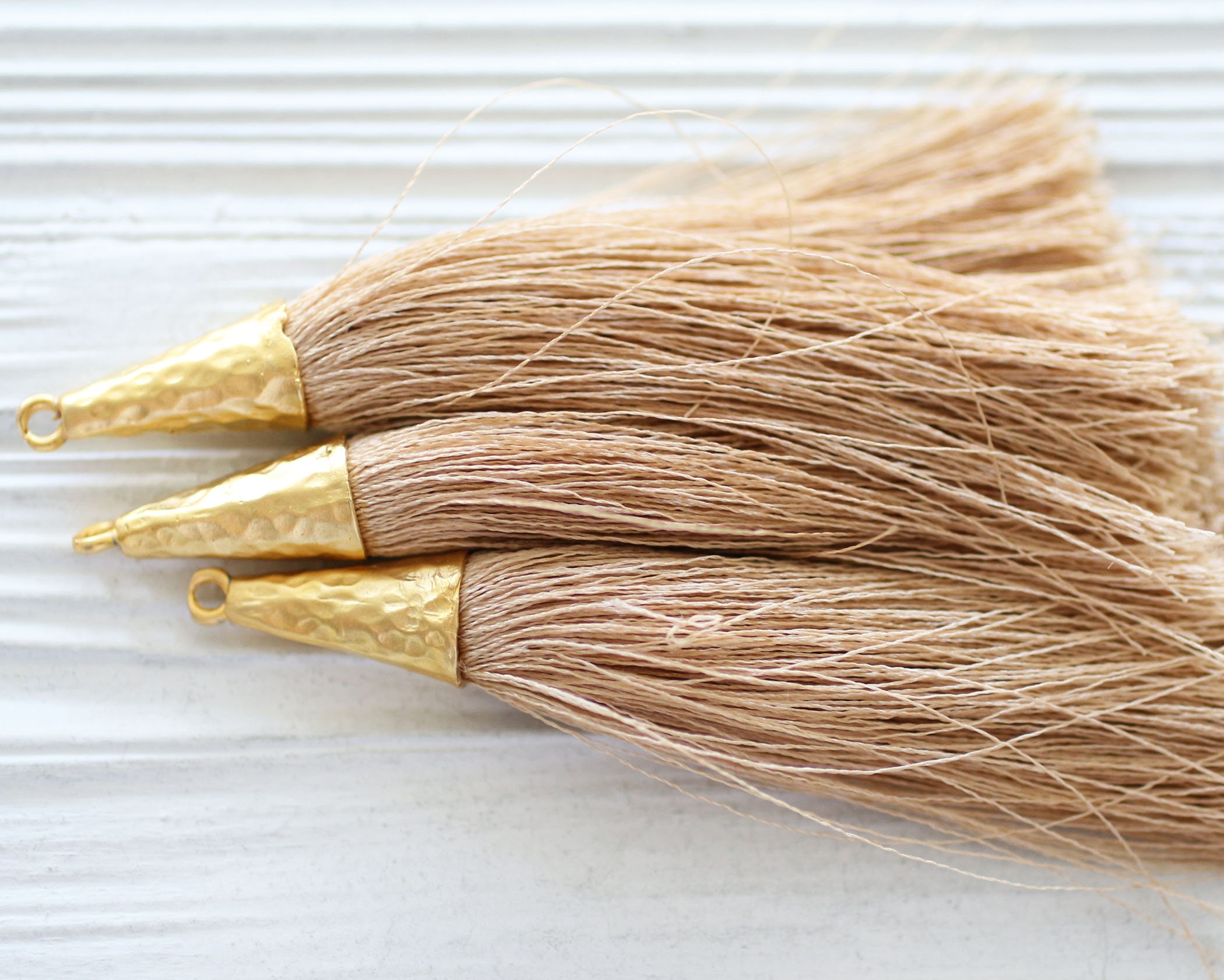 Latte brown tassel, gold cap coffee brown silk tassel, drawer knobs