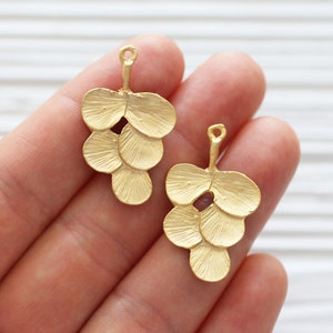 2pc branch pendant, leaf earrings charm gold, earrings pendant, tree leaf pendant gold, leaf charms, branch charm, floral charms