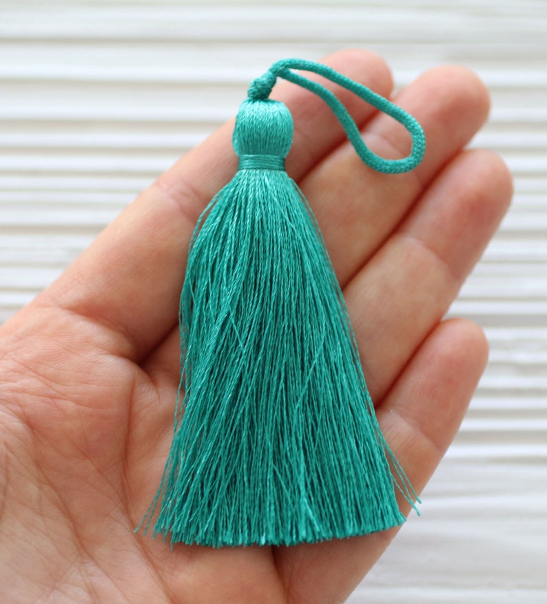 Teal Tassel Silk Tassel Tassel Pendant Home Decor Tassels Etsy