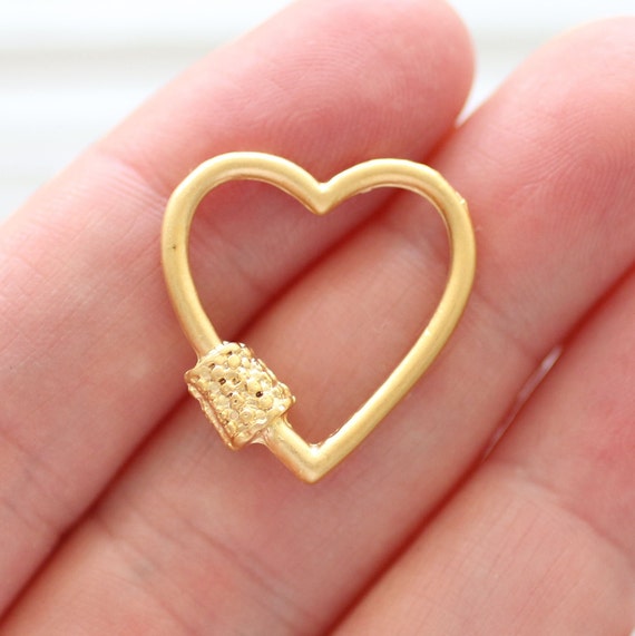 Gold heart pendant, matte gold, large bracelet charms, earrings charm pendant, large heart charm, contemporary heart pendant