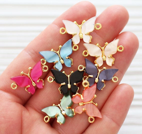 Butterfly charm connector gold, animal pendant, butterfly pendant, bracelet connector, just dangles, necklace connector, earrings charm