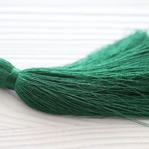 Emerald green silk tassel, extra large mala tassels, tassels for jewelry, purse tassel charm, door knob decor tassel, green tassel, N55 image 4