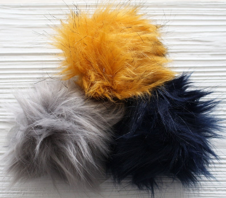 Purple pom pom, 5 large faux fur pom poms for hats purses bags slippers curtains, beanie pom pom, fur pom pom, large pom pom, plum, N10 image 3