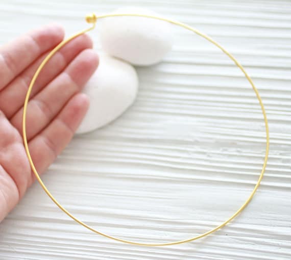 Gold choker blank, 24K gold plated necklace blank, choker with ball bead closure, DIY choker necklace, gold necklace collar blank
