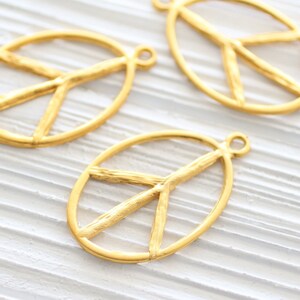 Gold peace pendant, peace, gold peace sign, large gold pendant, large pendants, gold piece sign earrings dangle, piece sign, dangles image 4