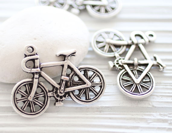 Bicycle pendant silver, bicycle charm, rustic bicycle, bicycle jewelry, old bicycle pendant dangle, silver bike pendant, home decor charm