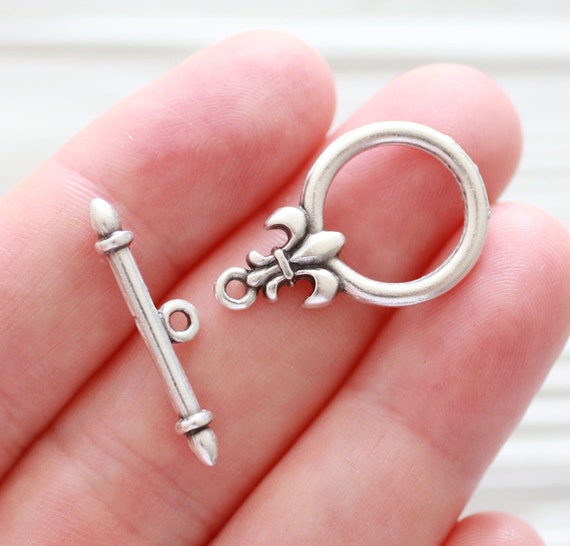 Toggle clasps silver, T bar ring, large silver plated jewelry clasp, necklace clasps, bracelet clasp, closures for necklaces bracelets