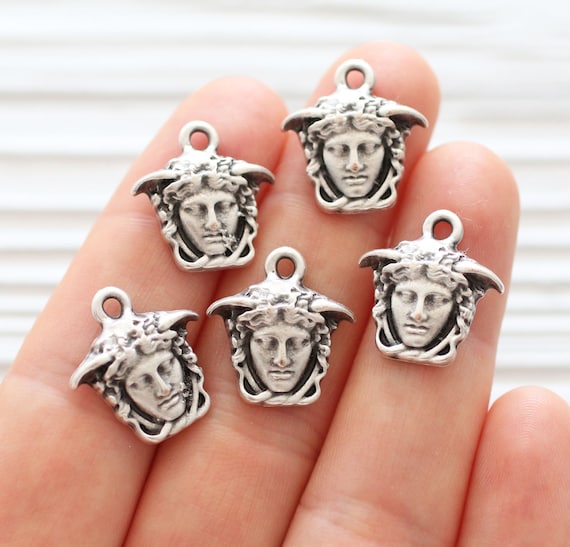 5pc ancient charm, silver Greek necklace charms, earrings charm, Greek charms, replica Greek pendant, tribal charms, ancient old findings