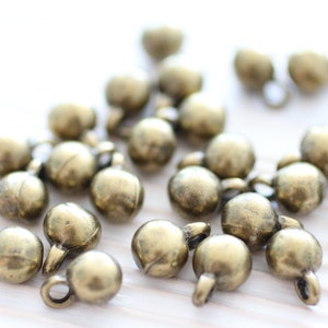 10pc antique gold beads bracelet charms metal earring beads tiny beads metal mini charms boho beads rustic charms ball beads image 3