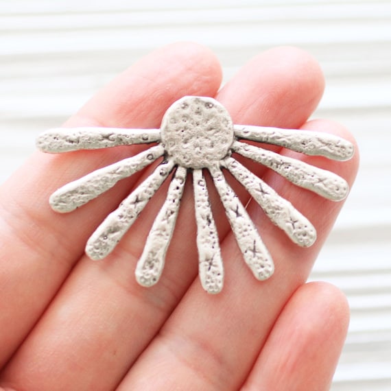 Organic shaped drop pendant, silver, abstract pendant, contemporary focal pendant, hammered metal