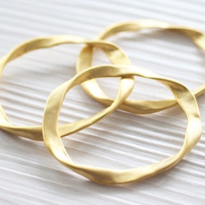 2pc matte gold connector rings, ring connector, jewelry rings, gold connectors, large gold rings, thick rings, large rings, ring pendant image 2