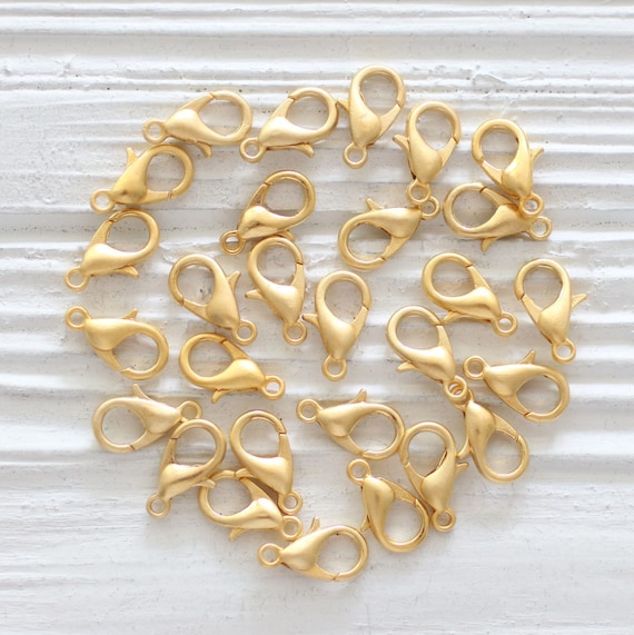 20pc, 12mm lobster clasp gold, lobster claw clasp, gold lobster clasp, labster clasps, labster clasp gold plated, closures, necklace closure