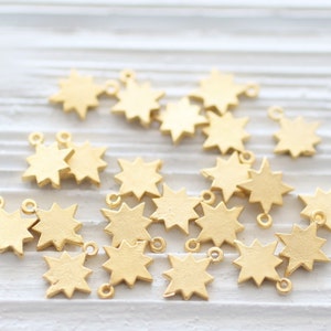 10pc gold star charm, bracelet charms, necklace charm, mini star pendant, gold star beads, earring charms, earrings dangle, celestial image 4