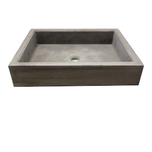 Special Gray Cast Stone Bathroom Square Vessel Sink