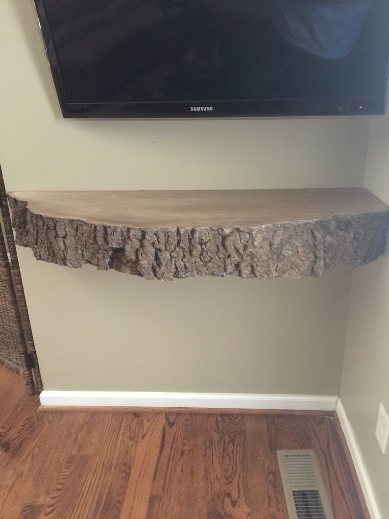 Special Log Cabin Tree Trunk Shelf