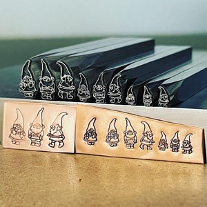Camille's Gnomes! Three Designs. Three Sizes. Two directions. Engraved Metal Hand Stamp.