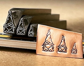 ZZ Gnome! Three Sizes. Two directions. Engraved Metal Hand Stamp.