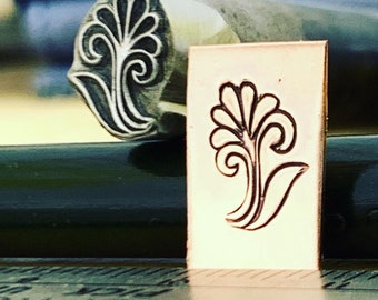 Flourish 1019. Engraved Metal Hand Stamp.