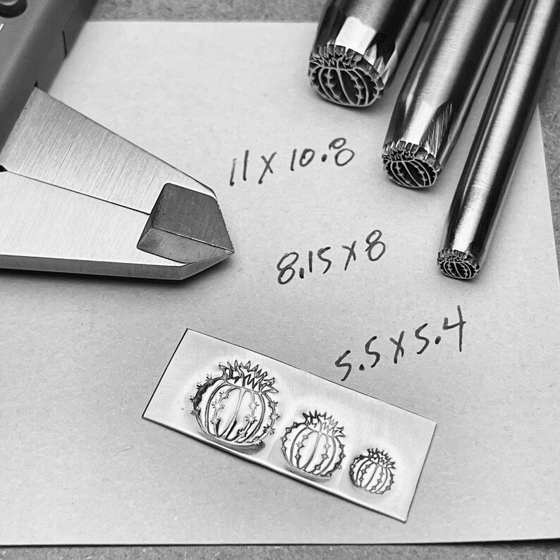 Barrel Cactus Renewed Engraved Metal Hand Stamp. image 3