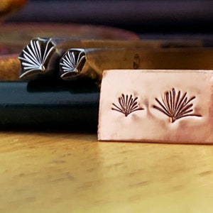 Pine Sprig. Two sizes. Engraved Metal Hand Stamp Handmade.