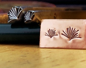 Pine Sprig. Two sizes. Engraved Metal Hand Stamp Handmade.