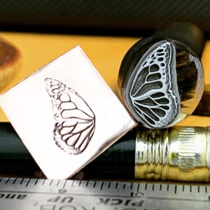 Butterfly Wing 1119. Engraved Metal Hand Stamp.