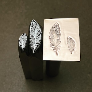 Fine Feathers! Two sizes! Metal Hand Stamp.