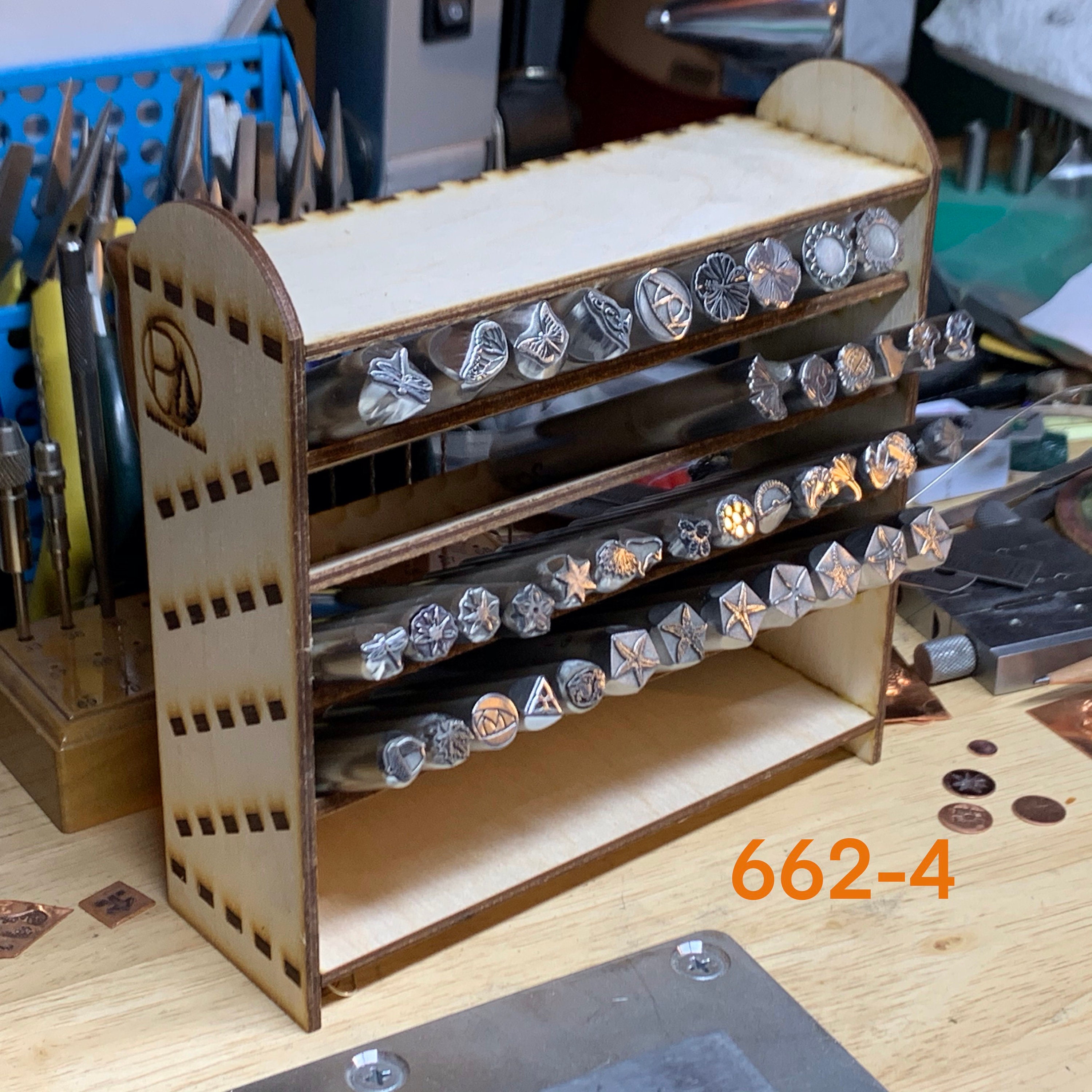 Stamp Rack 3 Sizes Metal Hand Repousse and Stamp Storage Etsy