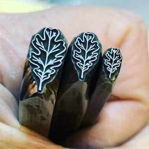 Oak Leaf v1. Multiple Sizes. Metal Hand Stamp