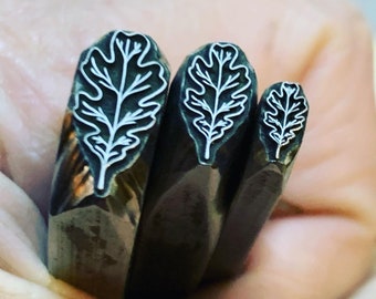Oak Leaf v1. Multiple Sizes. Metal Hand Stamp