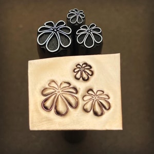 Flower Mounds. Three available sizes. Engraved Metal Hand Stamp. image 1