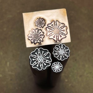 Dotted Flower. Classic Engraved Design. Engraved Metal Hand Stamp. image 4