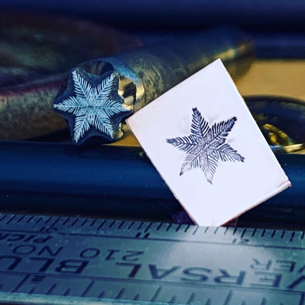 Pine Star. Raised design. Metal Hand Stamp