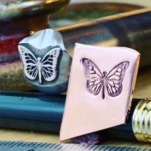Butterfly Full 1119. Engraved Metal Hand Stamp. image 1