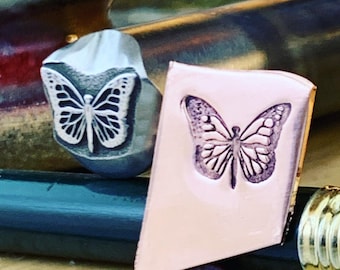 Butterfly Full 1119. Engraved Metal Hand Stamp.