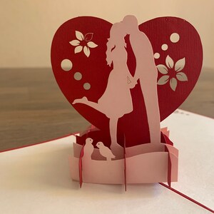 Loving couple pop up card