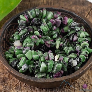 RUBY ZOISITE Crystal Necklace  - Natural Stone Chip Beads, Long Handmade Jewelry,  E0807