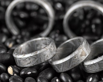 本物のアルタイ鉄隕石リング – ユニークな手作りジュエリー、男女兼用