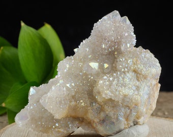 Angel AURA QUARTZ - Rainbow Aura Quartz, Crystal Cluster, Spirit Quartz, Crystal Decor, Metaphysical, R0420
