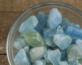 AQUAMARINE Tumbled Stones - Tumbled Crystals, Birthstone, Self Care, Healing Crystals and Stones, E0045