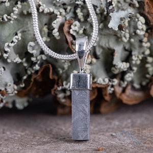 METEORITE Anhänger - Antike Muonionalusta Meteor - Authentischer Rechteck-Weltraumschmuck, Astronomie-Geschenke, E1644