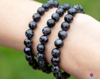 INDIGO GABBRO Crystal Bracelet - Round Beads - Beaded Bracelet, Handmade Jewelry, Healing Crystal Bracelet, E1977