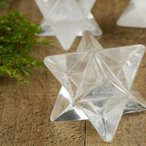 CLEAR QUARTZ Crystal Merkaba - Star, Sacred Geometry, Metaphysical, Healing Crystals and Stones,  E0877