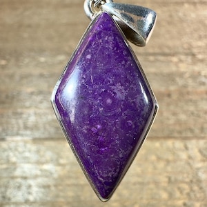 AA SUGILITE Crystal Pendant - Sterling Silver, Marquise Cabochon - Fine Jewelry, Healing Crystals and Stones, 54810