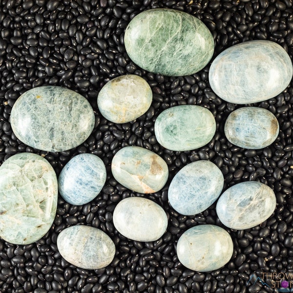 AQUAMARINE Crystal Palm Stone - Worry Stone, Self Care, Healing Crystals and Stones, E2076
