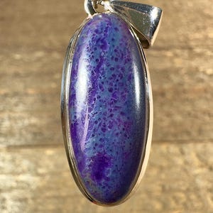 AA SUGILITE Crystal Pendant - Sterling Silver, Oval Cabochon - Fine Jewelry, Healing Crystals and Stones, 54820