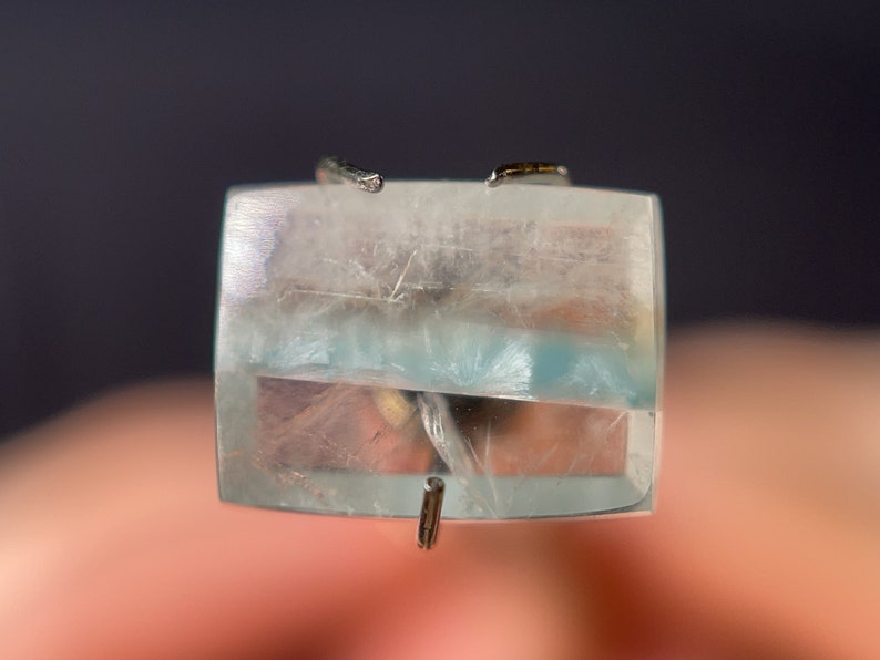 Striped Medusa Paraiba Quartz Jewelry Making Rectangle 43820 GILALITE Cabochons Gemstones