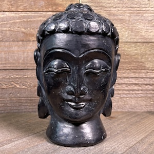 SHUNGITE Crystal Buddha - Crystal Carving, Housewarming Gift, Home Decor, Healing Crystals and Stones, 53079