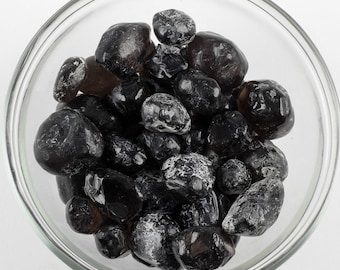 Schwarze OBSIDIAN Apachen-Tränen: Lot von 20 Gramm Natursteinen für die Schmuckherstellung, E0031