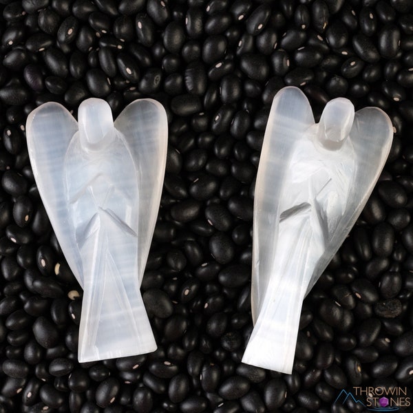 White SELENITE Crystal Angel - Guardian Angel Figurines, Home Decor, Healing Crystals and Stones, E2180